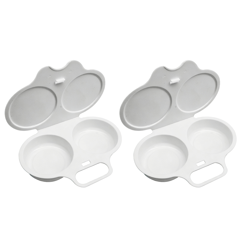 Microwave Egg Poacher with Dual Cavities – Easy Breakfast Maker for Perfect Poached Eggs