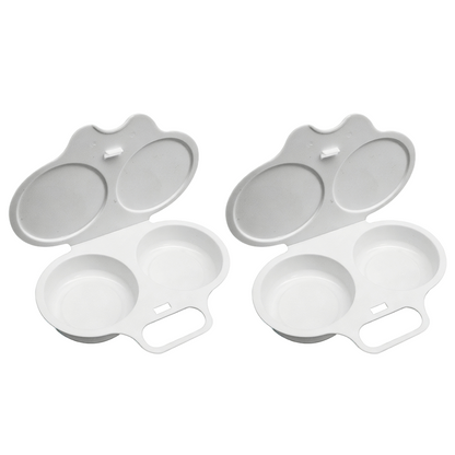 Microwave Egg Poacher with Dual Cavities – Easy Breakfast Maker for Perfect Poached Eggs