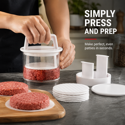 🔥 BBQ Season Essential! 🍔 Burger Patty Press Kit – Perfect For Grilling, Parties & Family Nights!