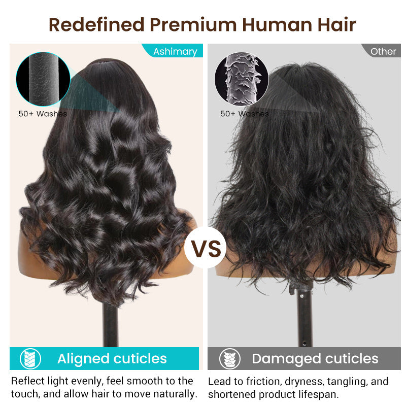 Free shipping —Pre-Styled Body Wave Short Bob Wig Transparent Lace Wigs