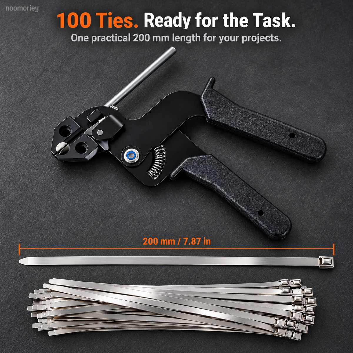 🔧 Stainless Steel Cable Tie Tool Kit with 100 Ties