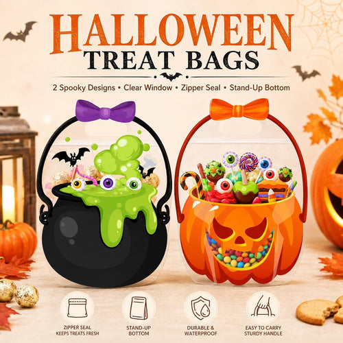 🔥Last Day 50% OFF - 🎃Halloween Bags Plastic Halloween Goodie Bags