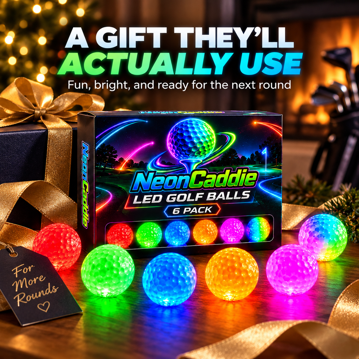 Light up every round, Ahlet-LED Golf Balls – 6-Pack