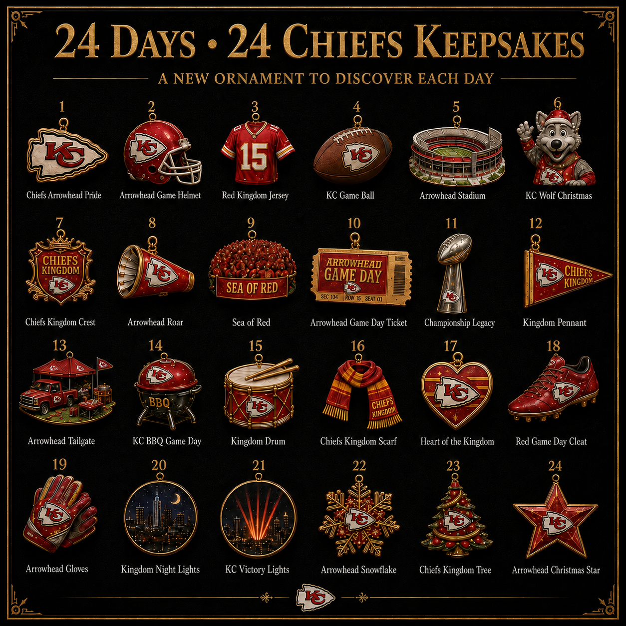 🎄 Chiefs Kingdom Football Christmas Advent Calendar