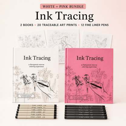Beginner-Friendly💕Ink Tracing: A Therapeutic Reverse Coloring Experience📚(Deluxe Edition)
