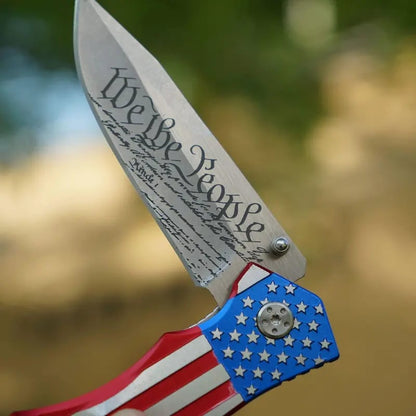 🇺🇸 Patriotic "We The People" Folding Pocket Knife