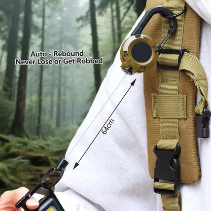 ⚡ Heavy‑Duty Retractable Keychain – Strong Retractable Key Holder with Steel Cable, Belt Clip, and 360° Swivel