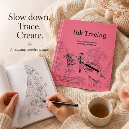Beginner-Friendly💕Ink Tracing: A Therapeutic Reverse Coloring Experience📚(Deluxe Edition)