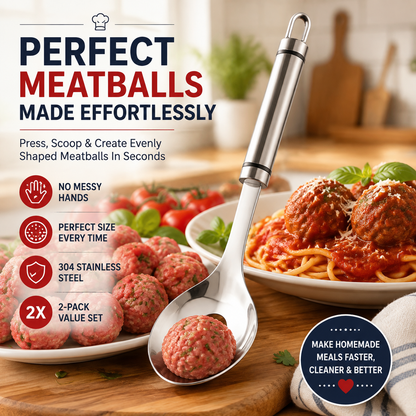 🍝 2-Pack Stainless Steel Meatball Maker Spoon
