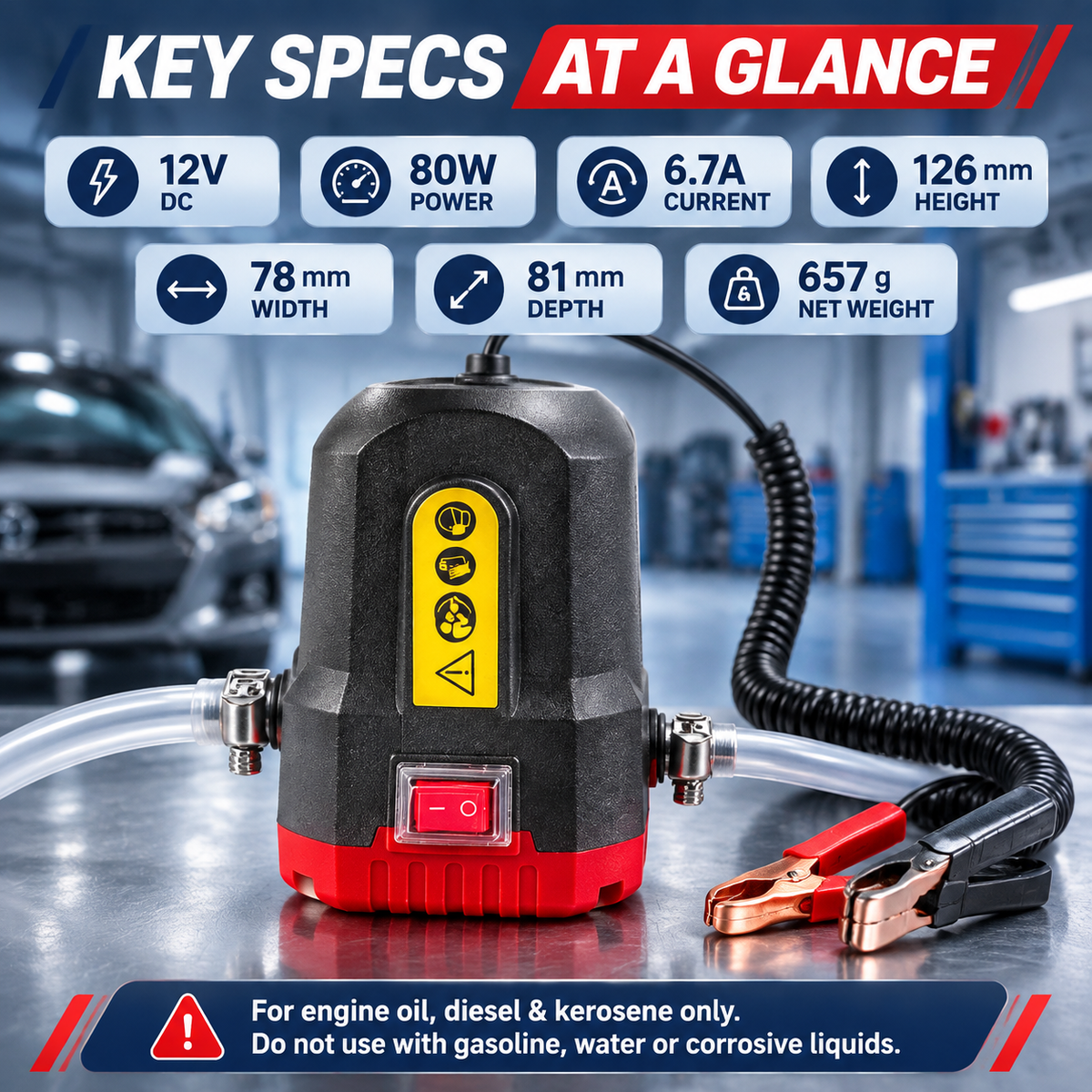 🔧 Portable 12V Electric Oil Transfer Pump Kit