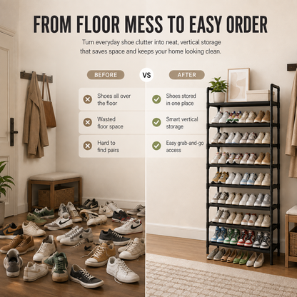 👟 Kitsure Shoe Organizer – 5-8 Tier Adjustable Rack with Side Handles, Easy Assembly & Versatile Storage for Any Room