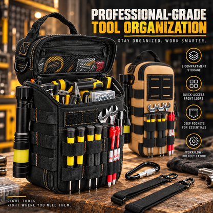 🔧 Waterproof Multi-Pocket Work Tote – Oxford Heavy-Duty Bag, Comfortable Shoulder Strap, Ideal for Trades & Professionals