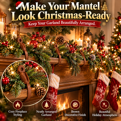 🎄 6-Pack Christmas Garland Hanger Clips – No-Drill Adhesive Silicone Holders for Mantels, Staircases & Holiday Decor