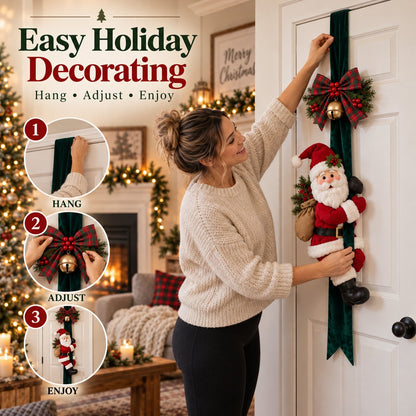 🎄Christmas Door Hugger – Santa or Reindeer Plush Hanging Decor