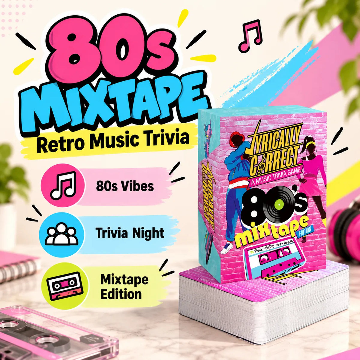 Music Trivia Card Game | 80s, 90s & 2000s Hits