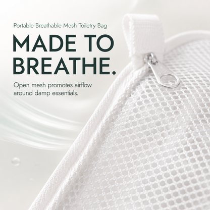 🧼 2-Pack Portable Quick-Dry Mesh Toiletry Bags – Hanging Travel Organizers with Toothbrush Slots!!!