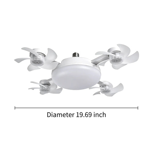 2026 New E27 Socket Ceiling Fan Light - 2-in-1 Silent LED Fan with Remote Control, Energy-Saving Cooling & Lighting Combo for Home Bedroom