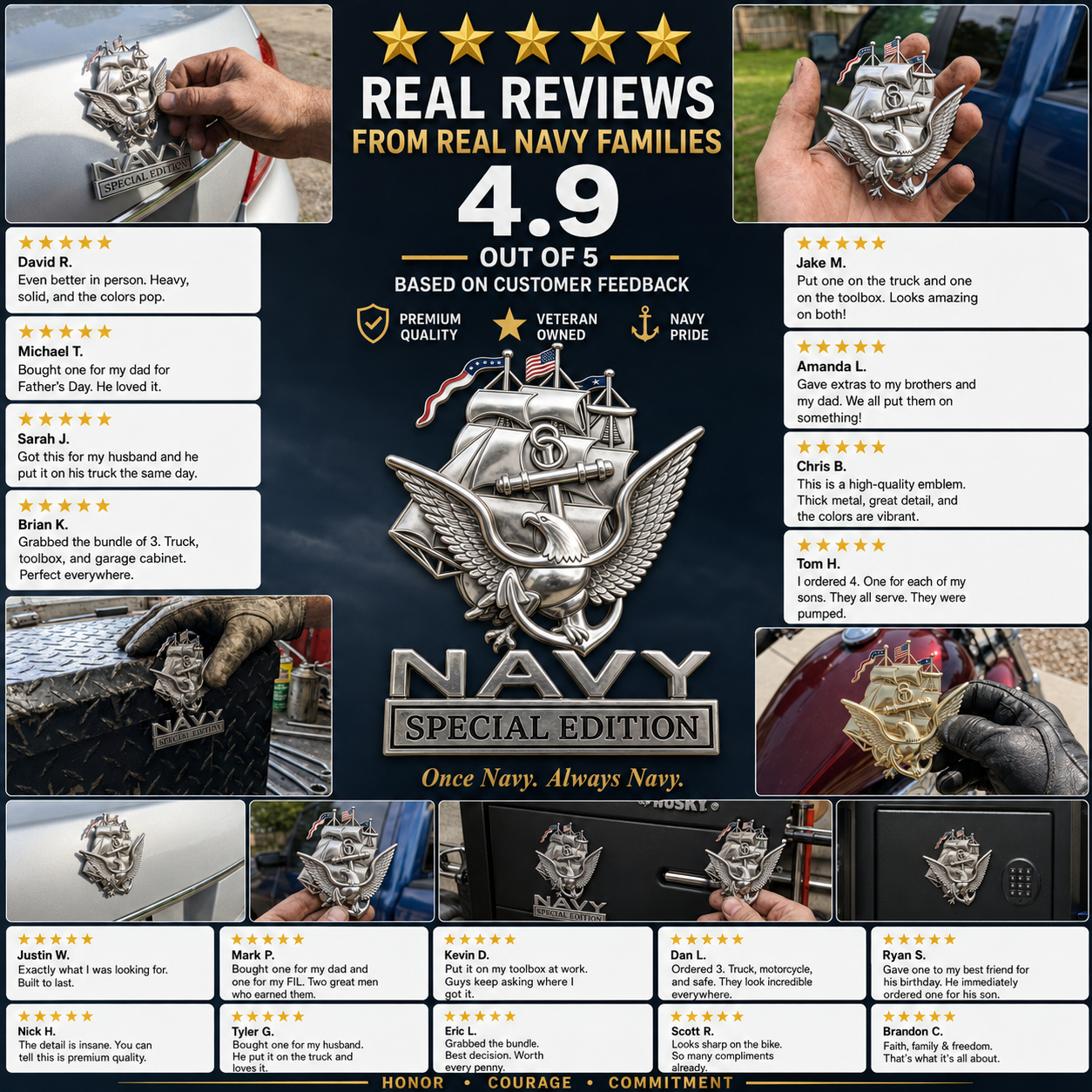 U.S. Navy Special Edition Metal Vehicle Badge, 🔥Buy 2 FREE SHIPPING