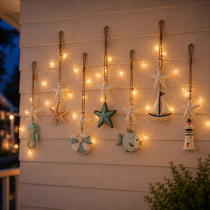 🌊✨ Seaside Glow Wall Hangings — Set of 7 🏡💙 Bring the Quiet Charm of the Coast Into Your Home 🌴🐚