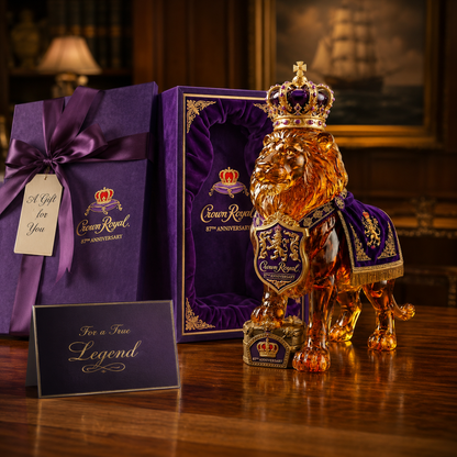 👑Crown 87th Anniversary Royal Lion Whiskey Bottle