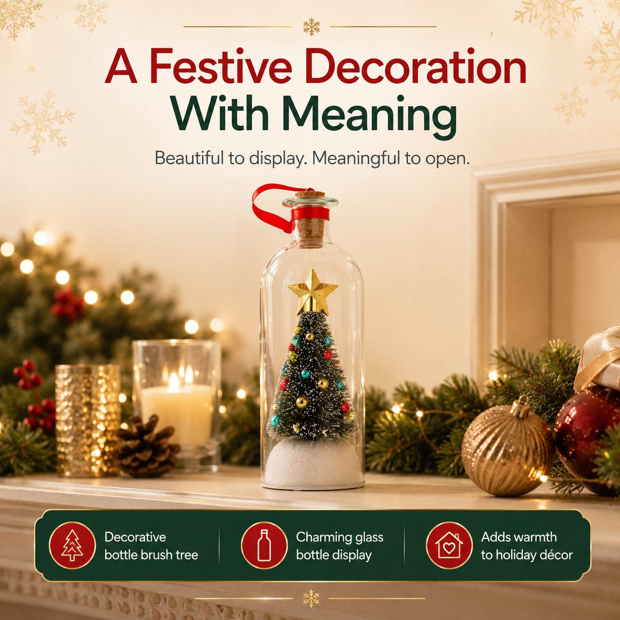 🎄 Capture Your Voice | Mr. Christmas 8" Recordable Christmas Tree Message in a Bottle with LED Light 🔔