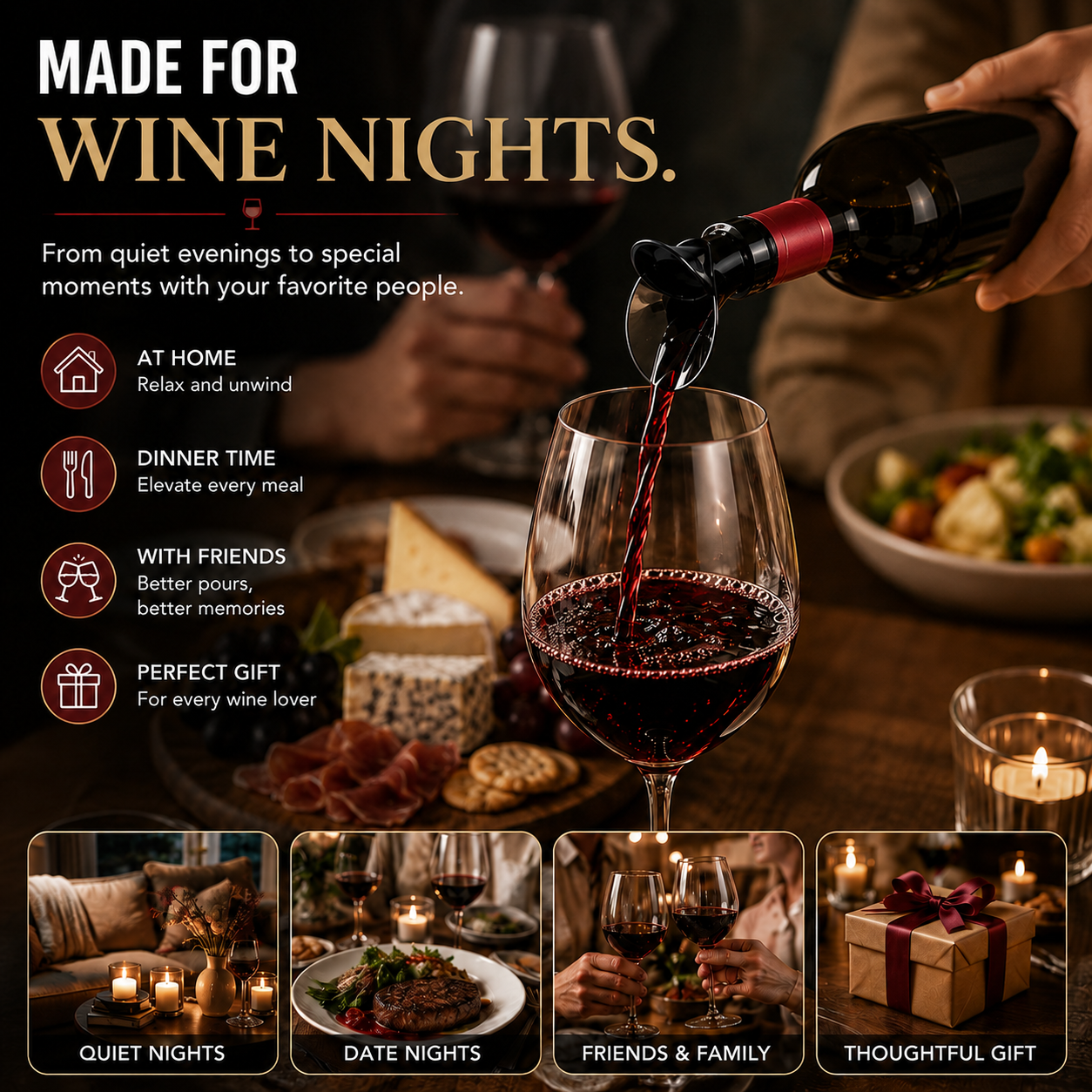🍷2-in-1 Wine Pourer & Stopper – No-Drip Pour & Easy Seal