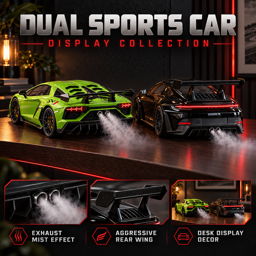 🏎️💨 Track-Inspired Sports Car Display Model – Exhaust Mist Effect Collector Decor