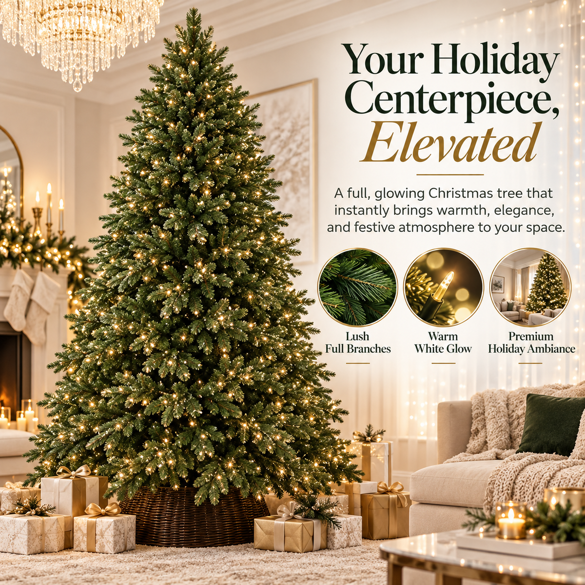 🎅Christmas String Lights – Warm White or Multicolor Holiday Tree Lights💖