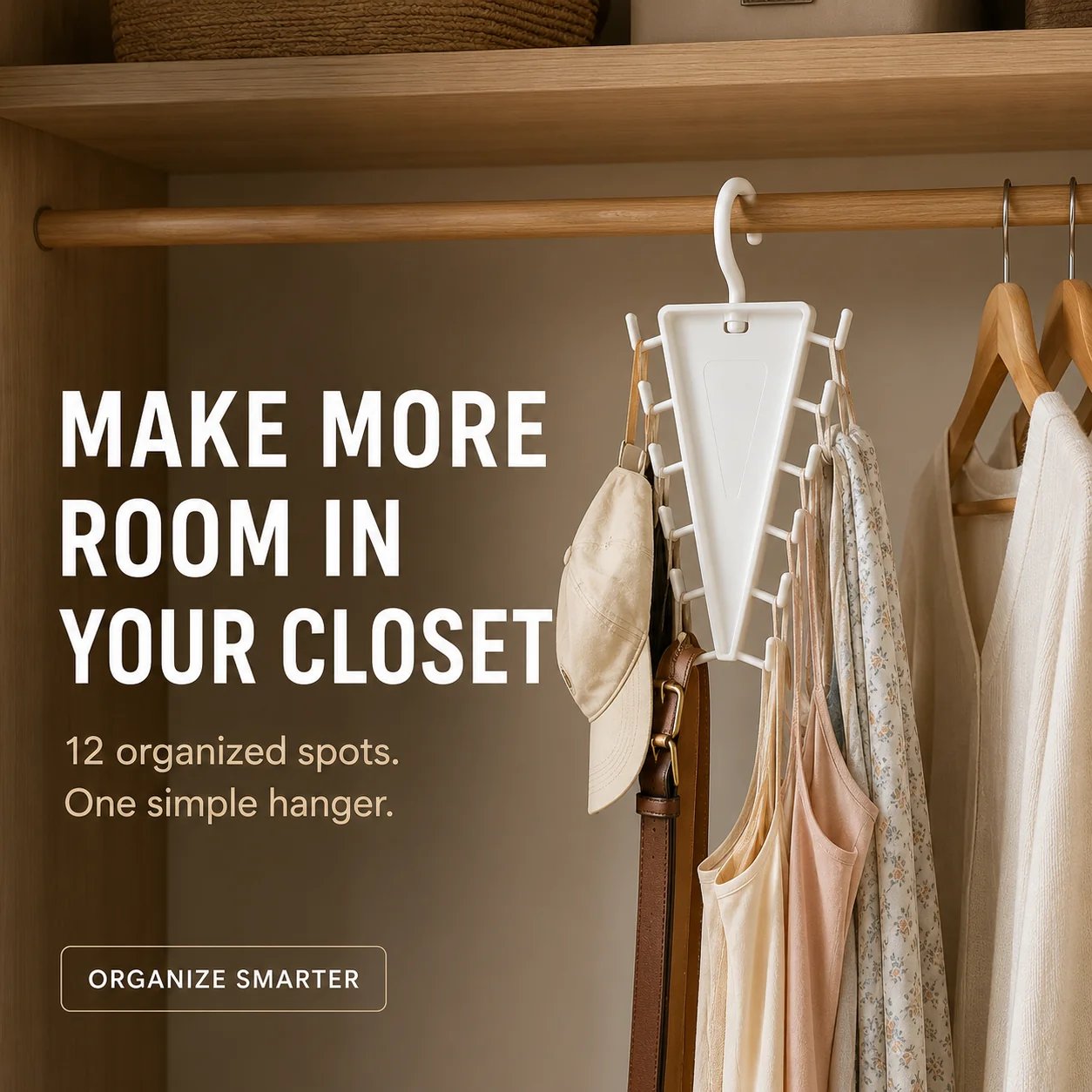 👚 12-Hook Vertical Closet Organizer | Space-Saving Storage