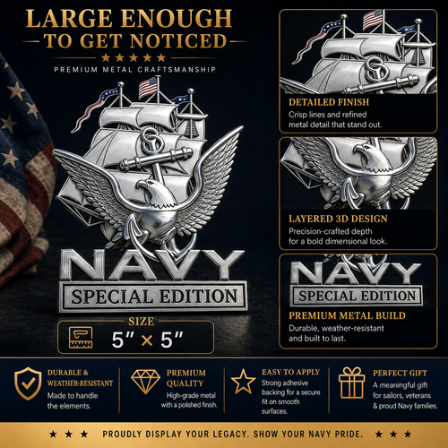 U.S. Navy Special Edition Metal Vehicle Badge, 🔥Buy 2 FREE SHIPPING