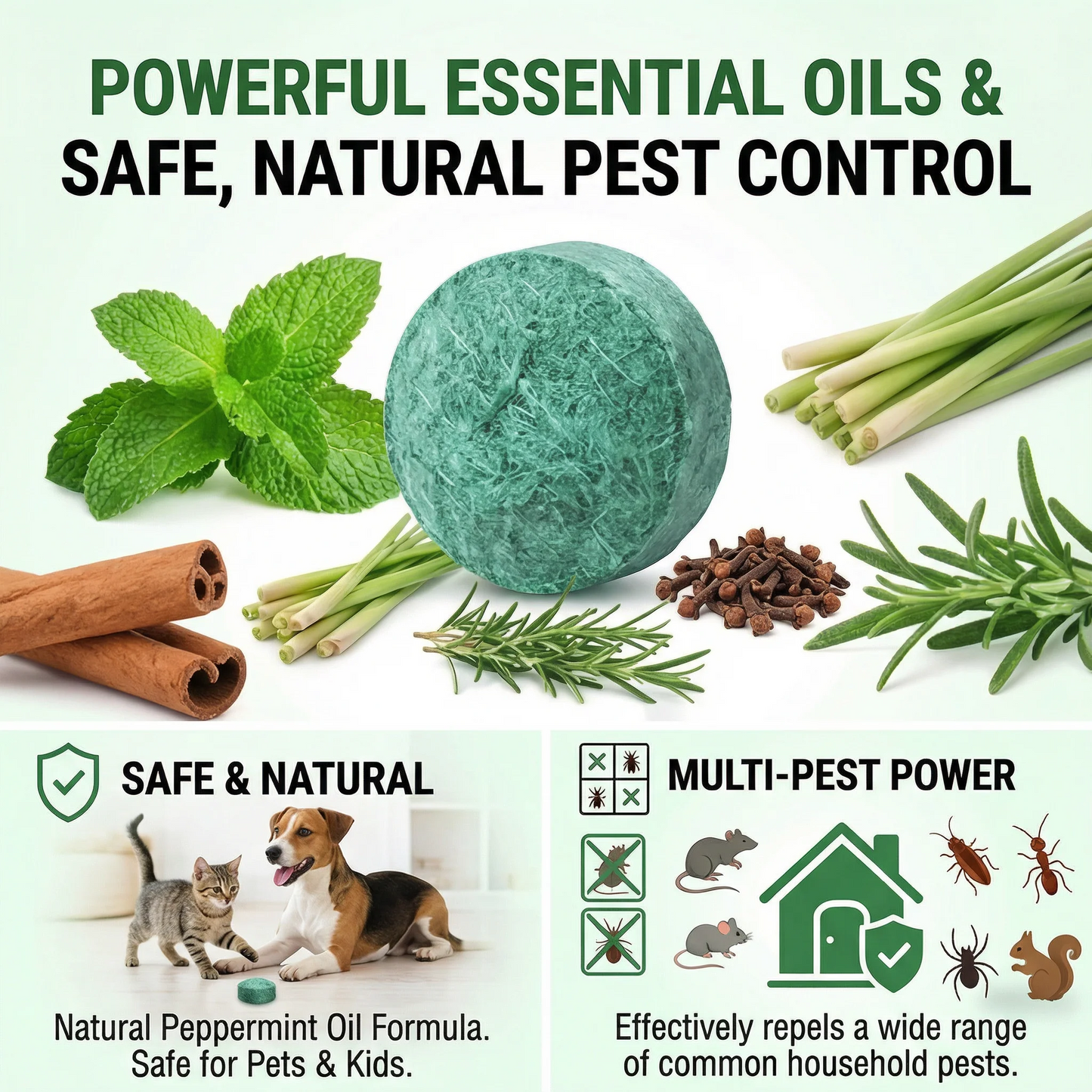 ⏳Father's Day Limited Edition 50% OFF 🟢 Natural Peppermint Rodent Repellent Tablets – 12 Pack