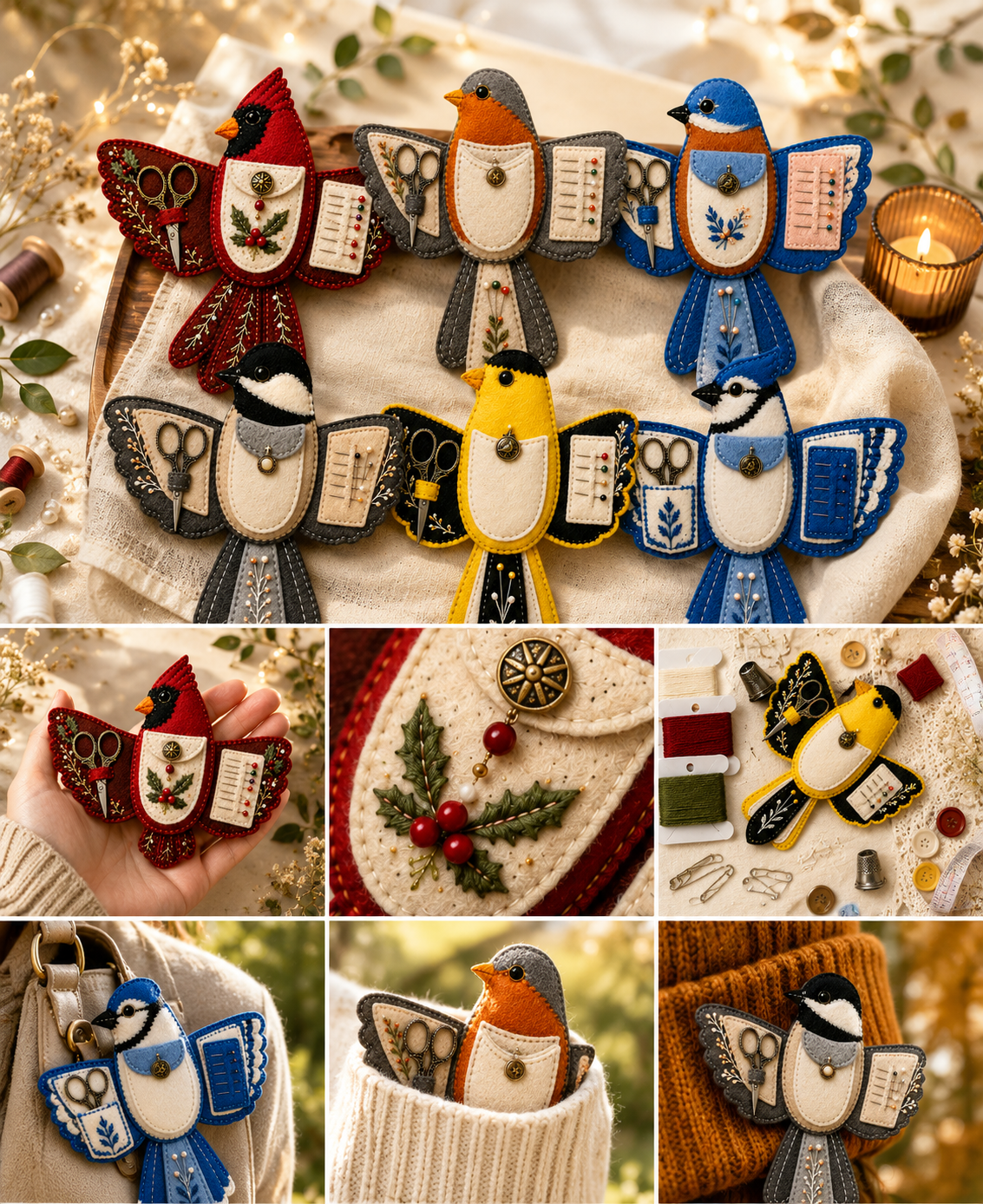 🐦🎁Bird-Shaped Felt Sewing Organizer DIY Kit✂️ – 🪡More Than Storage, A Handmade Work of Art