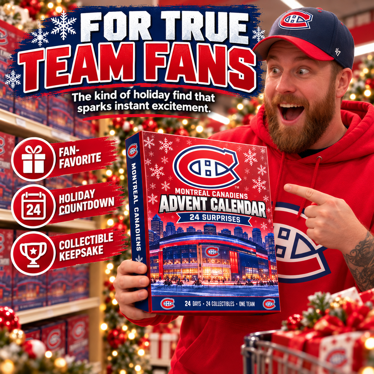 🏒 50% OFF Montreal Canadiens Advent Calendar – 24 Days of Hockey Surprises 🎄