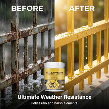 ✨Premium Weather Resistant Water-Based Gold Paint💛🎨Brilliant Metallic Shine That Lasts