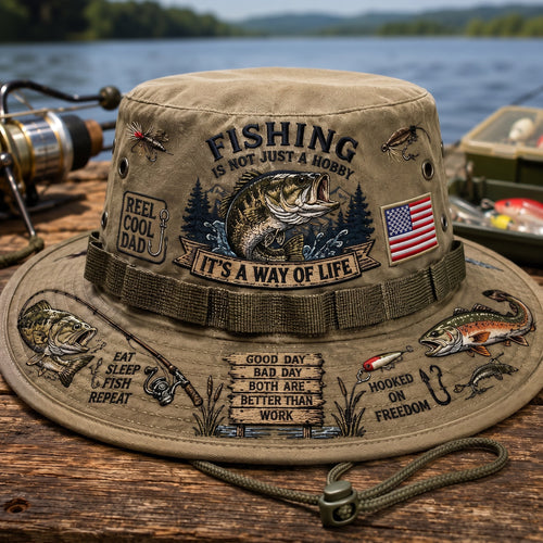 🎁🇺🇸 Last Day Promo: 49% OFF 🎣 Fishing Is a Way of Life Boonie Hat