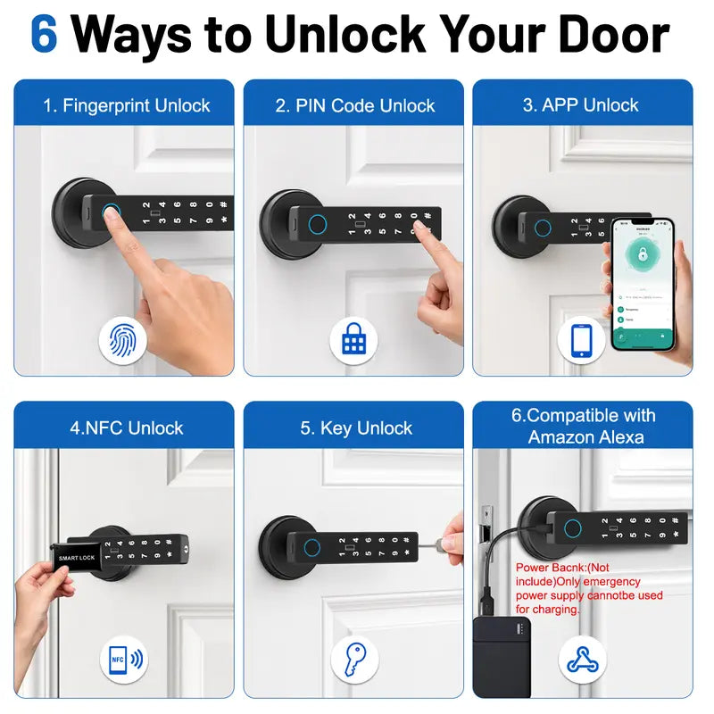 🔥Last Day Limited To 20 Units！⚡⏰🔒 Smart Fingerprint Door Lock – Keyless App-Controlled Handle