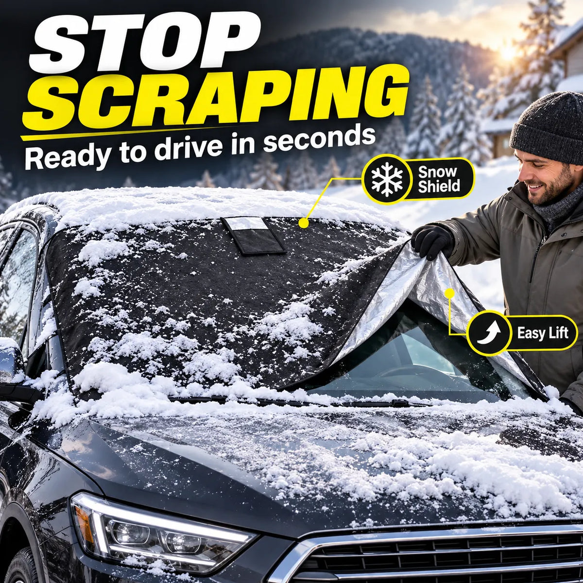 Reversible All-Weather Windshield Cover – Snow, Ice & Sun Protection