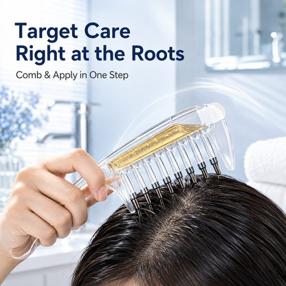 💆 Precision Scalp Applicator Comb with Roller-Ball Teeth for Hair Oils ✨
