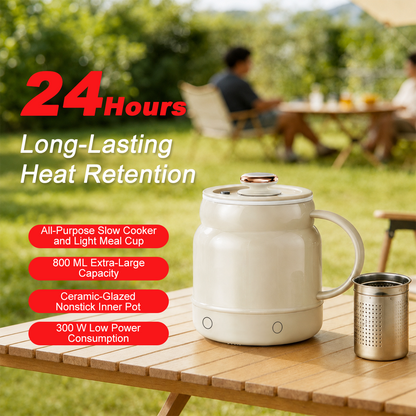 ☕ Portable Electric Cooking Mug – 800ML Multi-Function Hot Cup for Milk, Water, Soup & Travel ✈️💨