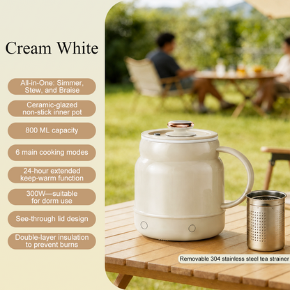 ☕ Portable Electric Cooking Mug – 800ML Multi-Function Hot Cup for Milk, Water, Soup & Travel ✈️💨