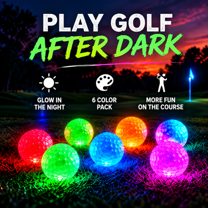 Glow-in-the-Dark Golf Balls (6-Pack) for Night Play