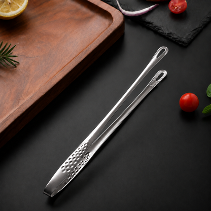 Stainless steel barbecue tongs