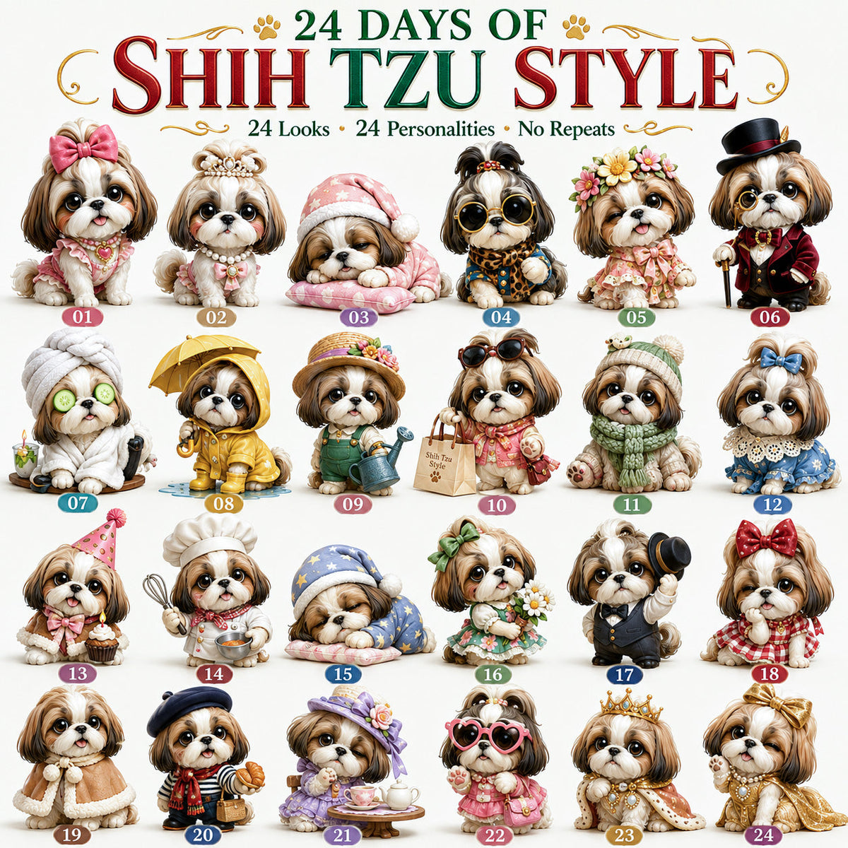 NEW ARRIVAL - 🎀24 Days of Shih Tzu Style Advent Calendar – 24 Unique Shih Tzu Collectibles 🐾