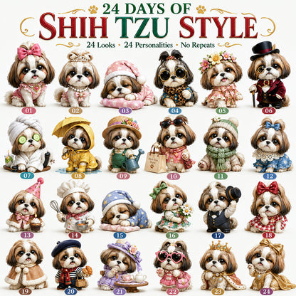 NEW ARRIVAL - 🎀24 Days of Shih Tzu Style Advent Calendar – 24 Unique Shih Tzu Collectibles 🐾