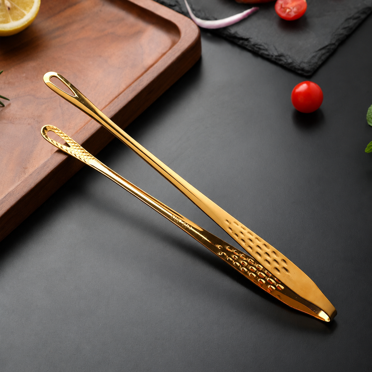 Stainless steel barbecue tongs