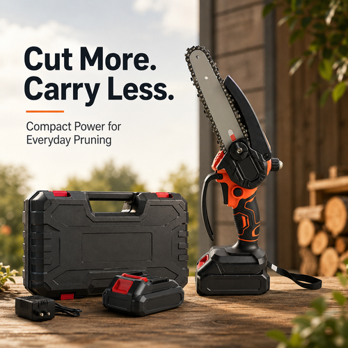 🪚 6-Inch Cordless Mini Chainsaw – Fast One-Handed Pruning 🪵