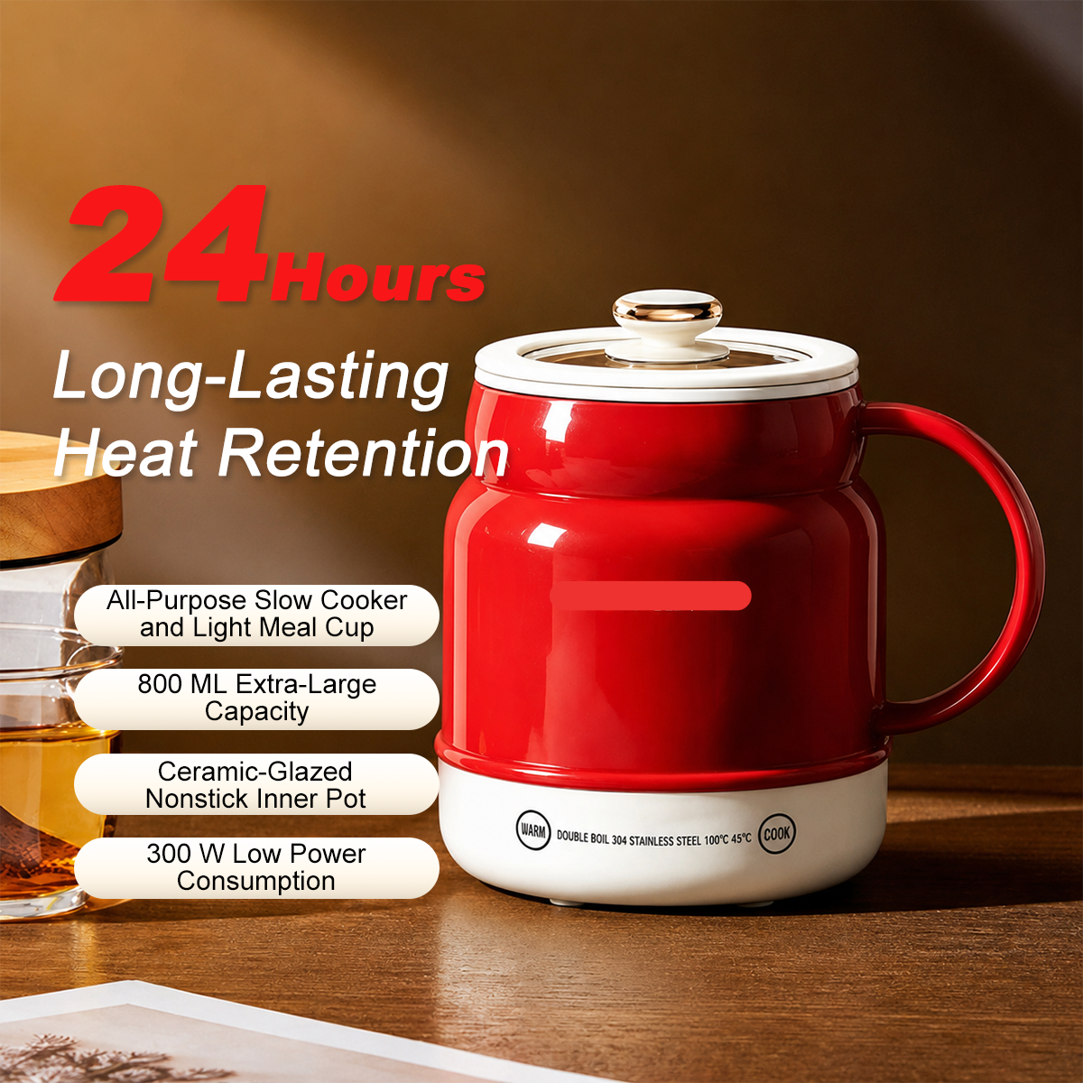 ☕ Portable Electric Cooking Mug – 800ML Multi-Function Hot Cup for Milk, Water, Soup & Travel ✈️💨