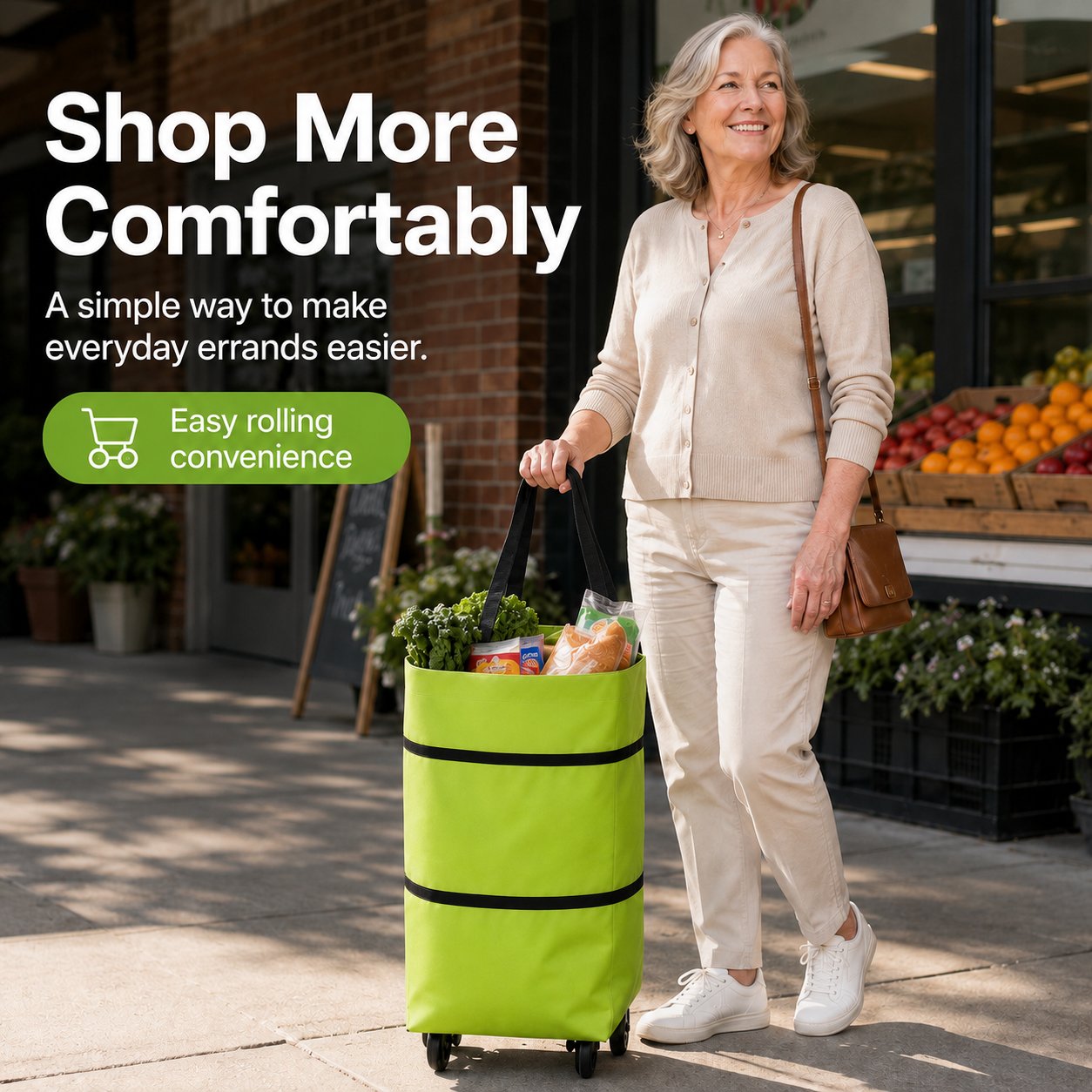 🛒 Large-capacity folding push-pull shopping bag - The perfect choice for large-scale shopping trips