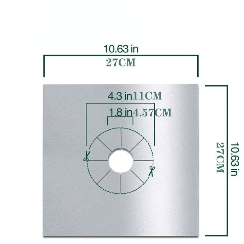 🥘 Reusable Gas Stove Burner Liners – 10.6 x 10.6 in | Heat-Resistant Cooktop Protector Mats | Set of 4 | ♻️