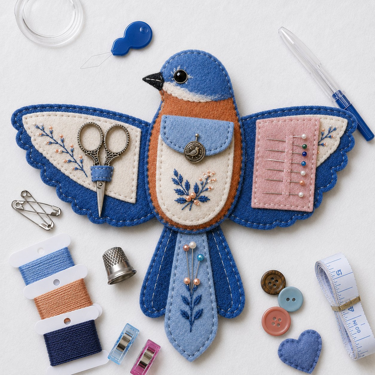 🐦🎁Bird-Shaped Felt Sewing Organizer DIY Kit✂️ – 🪡More Than Storage, A Handmade Work of Art